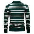 thumbnail image 2 of HAiming Men's Striped Knit Tops Lapel Collar Button Pullover Long Sleeve Sweater Casual Trendy Clothes, 2 of 8
