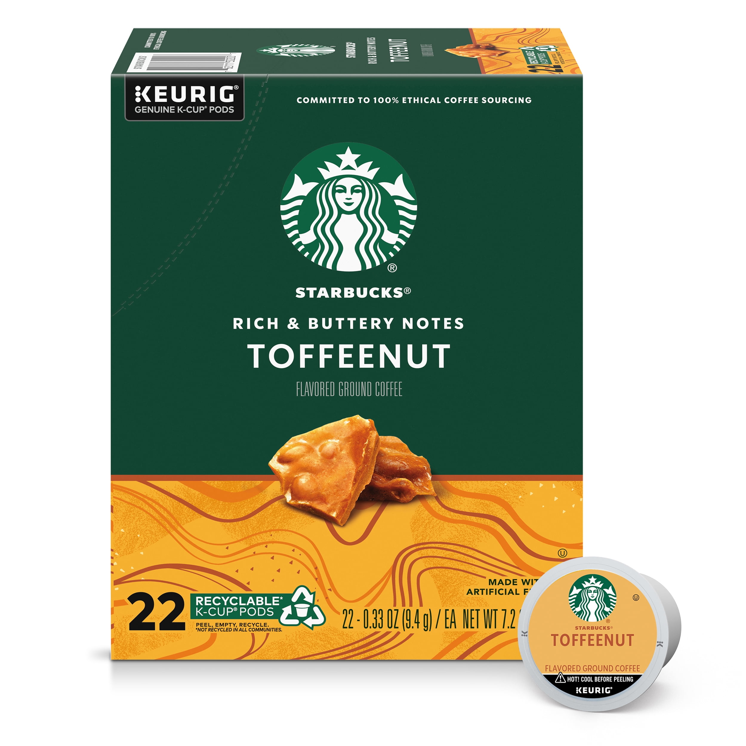 Starbucks Toffeenut Flavored Coffee, K-Cup Coffee Pods, Naturally Flavored, 22 ct​