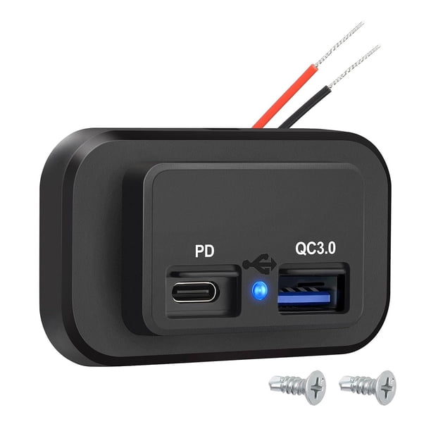 Salida USB Linkstyle RV de 12 V con puertos USB-A y USB-C QC3.0