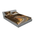 thumbnail image 2 of Ambesonne Fall Fitted Sheet & Pillow Sham Set, Roadway Mountains Travel, Full, Multicolor, 2 of 2