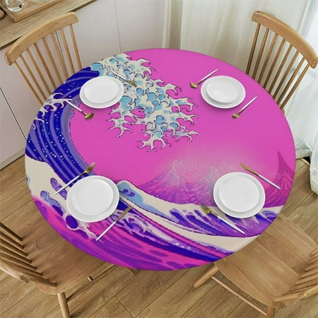 

Autua Dali Round Table Cover Stain Resistant Washable Perfect for Indoor Outdoor Tablecloth Kitchen Dining Wedding Parties 100% Polyester Table Cover Tablecloths 54 -58