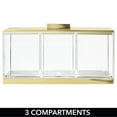 thumbnail image 2 of mDesign Cosmetic Divided Storage Organizer Box, 3 Section, Lid, Clear/Soft Brass, 2 of 8