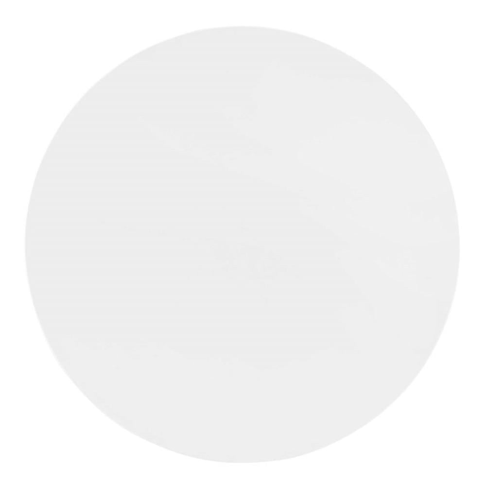 Modway Zinque 35.5" Round Modern Wood/Stainless Steel Dining Table in White/Gold