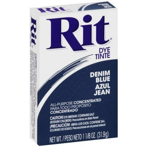 Rit All-Purpose Powder Dye, Denim Blue, 1.125 oz (6 pack)