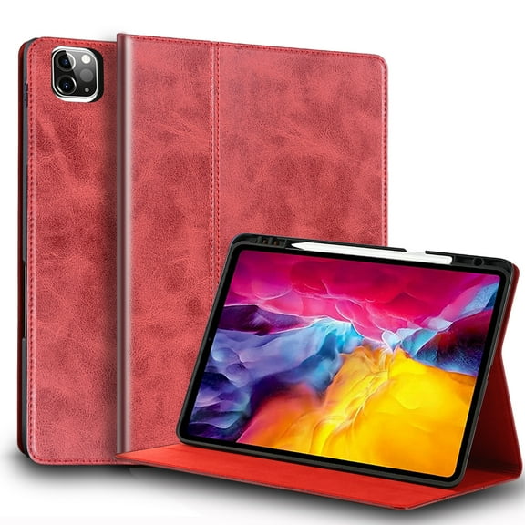 Gexmil For Ipad Pro 12.9-inch Case 6th/5th/4th/3rd Gen 2022/2021/2020/2018,Built-in Pencil Holder.Red
