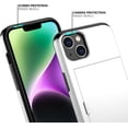 thumbnail image 4 of for iPhone 14 Case with Card Holder Heavy Duty Protective Dual Layer Shockproof Hidden Card Slot Slim Wallet Case for iPhone 14 for Women&Men(White), 4 of 14