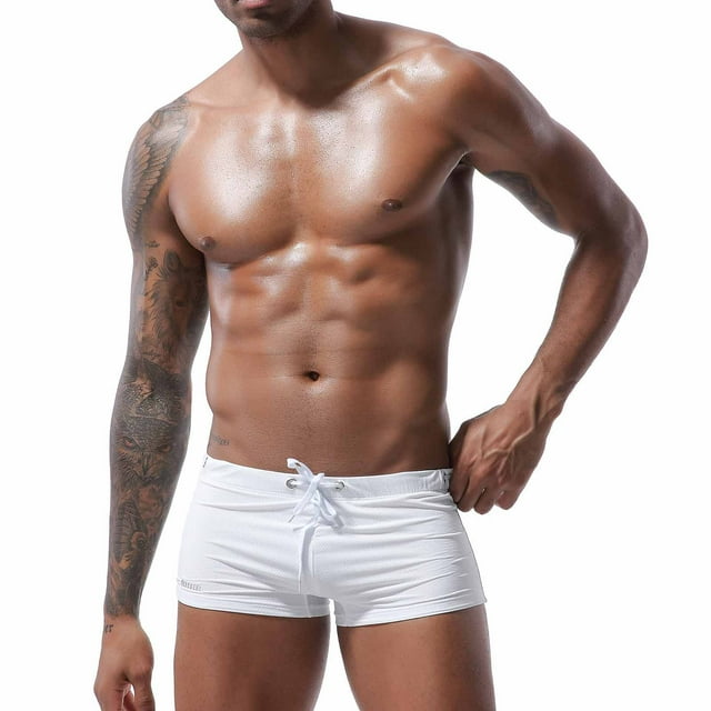 Pantalones cortos de baño casuales para hombre con patchwork, de alta elasticidad y suavidad.