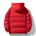 thumbnail image 5 of Puffer Jacket Men Winter Warm Hooded Down Jacket Zip Up Parka Padded Outwear Relaxed Fit Puffer Jacket Mens Fall Jackets Red XXXXL, 5 of 9