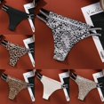 thumbnail image 3 of Ice Thongs for Women Sexy G String Panties Low Waist Leopard Print Underwear 3 Pack, 3 of 5