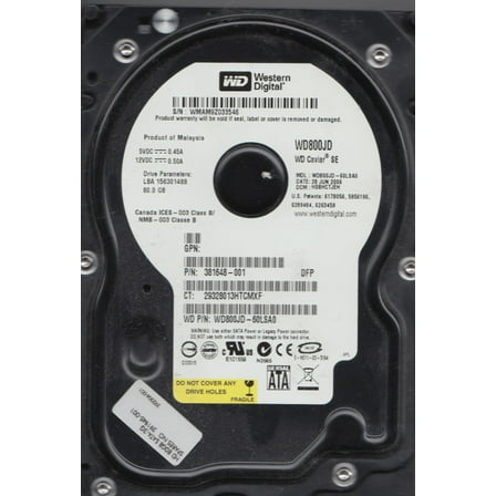 WD800JD-60LSA0, DCM HSBHCTJEH, Western Digital 80GB SATA 3.5 Hard Drive