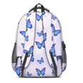 thumbnail image 3 of Butterfly and Blue Purple Pattern Backpack for School, Cute School Bag with Adjustable Shoulder Straps and Padded Back, 16.9"x12.6"x5.9", 3 of 5