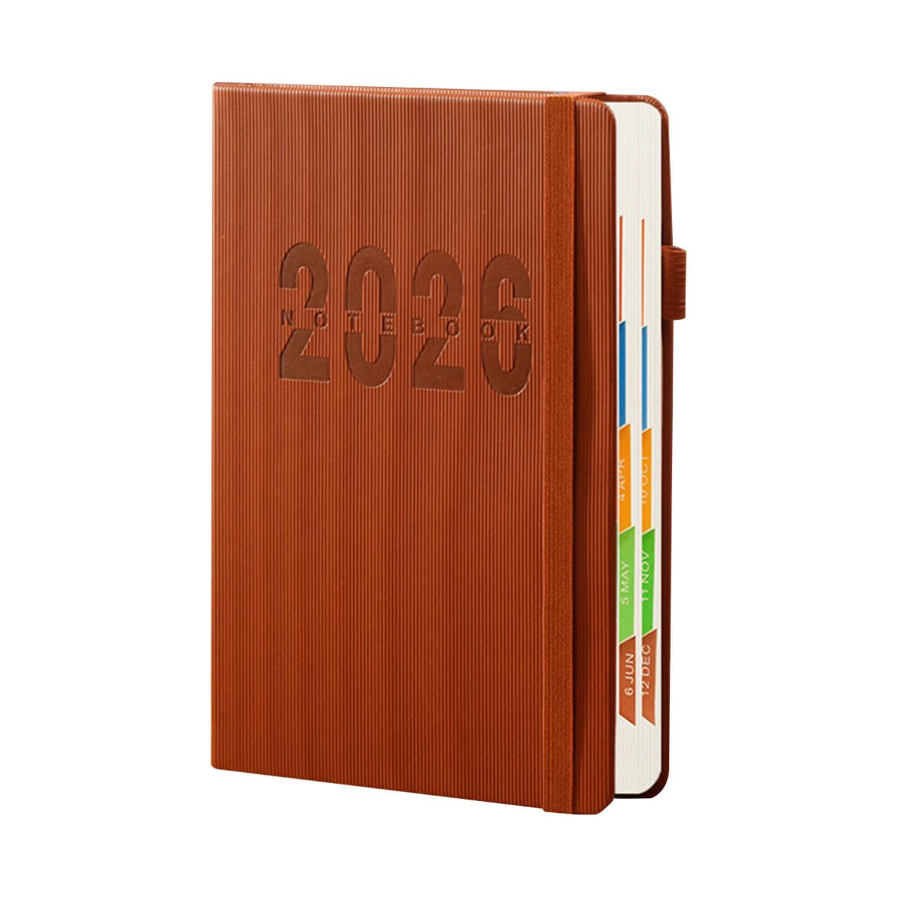 Tuvgenk A5 Subject Notebook Brown Journal Lay-Flat 2026 Planner Travel Diary