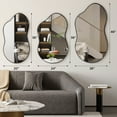 thumbnail image 3 of TEWLOSS Irregular Wall Mirror Cloud Shaped Asymmetrical Mirrors for Bathroom 36"x20", Black, 3 of 8
