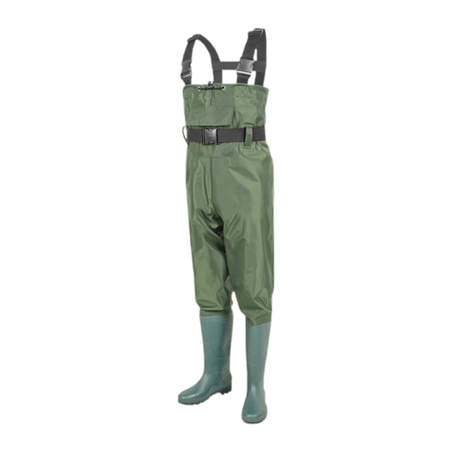 Vadeadores de pesca, pantalones de agua de nailon, vadeadores de pecho para vadear, pesca, agricultura Verde