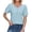 Blue, variant on Fesfesfes Womens Basic Tops Women's Casual Round Neck Sleeve Patchwork Solid Color Loose T-Shirt Top Women's Short Sleeve Tops 2XL(US:12)