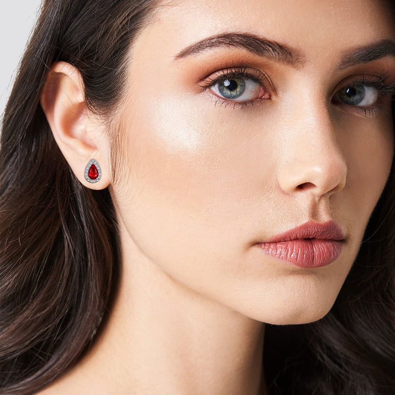 Bestyle January Birthstone Sterling Silver Stud Earrings photo 3