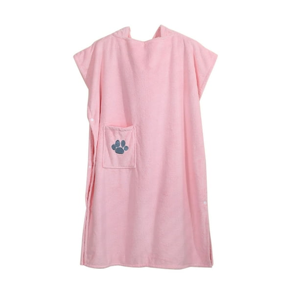Htigea Towel Robe for Women Sleeveless Hooded Blanket Towels Comfy Side Snap Closer Bathrobe with Pocket Pink,Free Size