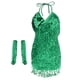 thumbnail image 5 of Vestido de baile Sunnimix latino con flecos verde, 5 of 8
