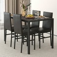 thumbnail image 2 of uhomepro 5 Pieces Dining Table Set, Elegant Marble Top Kitchen Table and Chairs for 4, Upgraded Metal Frame Table and 4 Leather Chairs Perfect for Kitchen Breakfast Nook Bar Small Apartment, 2 of 13