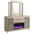 MTLSGKZ Ivory Camel 8-Drawer Dresser with LED Flame Visualizer and Tri ...