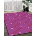 thumbnail image 3 of Ahgly Company Machine Washable Indoor Square Transitional Deep Pink Area Rugs, 3' Square, 3 of 7