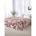 thumbnail image 6 of Farmhouse Red Flat Sheet Only Twin Size, Soft Breathable Bed Top Sheets for Mattress, Vintage Flower Leaf Botanical Plant Luxury Bedding Flat Sheets for Home Hotel Bedroom Bed Protection, 6 of 9