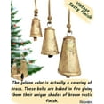thumbnail image 2 of HIGHBIX Set of 3 Giant Harmony Cow Bells Huge Vintage Handmade Rustic Lucky Christmas Hanging Cone Bells (X-Large), 2 of 5