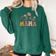 thumbnail image 4 of Penkiiy Mujeres de manga larga Mama Sudaderas de cuello redondo Suéter suelto blusa ligera Tops M Verde, 4 of 7