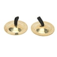 thumbnail image 1 of p> 2Pcs Doigt Cymbales Laiton Facile Poignée Doigt Cloche Instrument 5.5cm pour Fête de Danse Vacances/p>, 1 of 7
