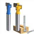 thumbnail image 2 of 4 Uds 1/4 pulgadas vástago T-Slot Cutter Router Bit de acero 3/8 pulgadas y 1/2 pulgadas de longitud cortadores de carpintería para herramientas eléctricas, 2 of 5