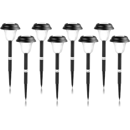 Hyperikon Solar Path Lights, LED Waterproof Outdoor Garden Lights, 8 Pack
