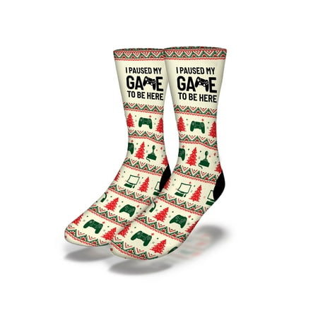 

I PAUSED MY GAME TO BE HERE Gamer Christmas Socks