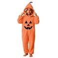 thumbnail image 5 of Kids Halloween Onesie Pumpkin Cosplay Costume for Boy Girl Soft Fleece Plush Flannel Jumpsuits Zip Up Hoodies Casual Party Outfits Funny One Piece with Pockets Orange 6 10-11 Years, 5 of 7