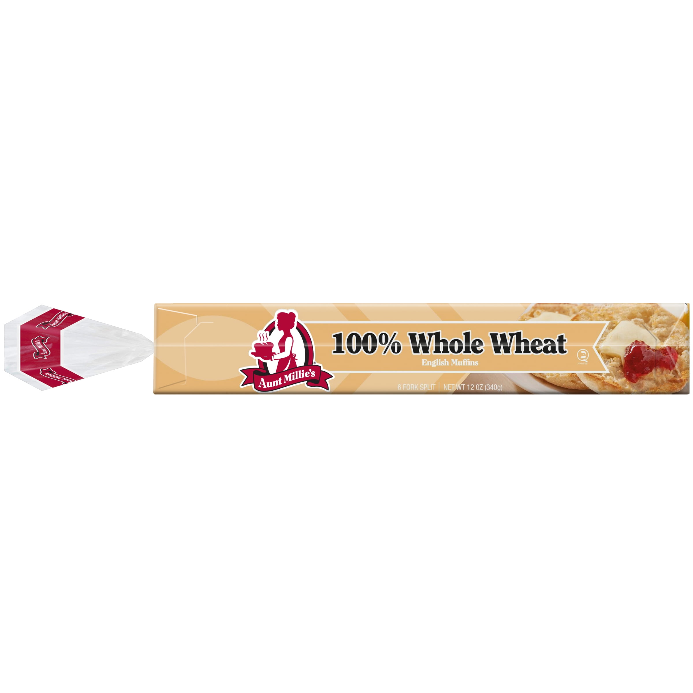 Aunt Millie's English Muffins, 100% Whole Wheat, 6 Ct., 12 oz.