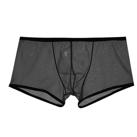 

Marbhall Men See through Boxer Briefs Shorts Underwear Panties Mesh Low Rise Underpants Black XL
