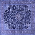 thumbnail image 1 of Ahgly Company Machine Washable Indoor Square Medallion Blue Traditional Area Rugs, 3' Square, 1 of 4