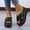 Black, variant on Womens Platform Sandals Flatform Summer Open Toe Cross Strap Beach Slide Sandals Green 39
