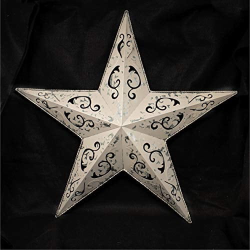 Grila Cream Lacy Metal Barn Star 18 Rustic Cut Out Style Country Indoor Outdoor Home - Tin Stars Wall Decor Grila Cream Lacy Metal Barn Star 18 Rustic Cut Out Style Country Indoor Outdoor Home - Tin Stars Wall Decor
