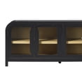 thumbnail image 6 of Walker Edison Modern Easy Assembly 64" Curved TV Stand, Black/Coastal Oak, 6 of 13