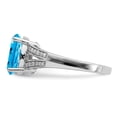 thumbnail image 4 of Sterling Silver Rhodium Diam. & Oval Blue Topaz Ring QR3043BT, 4 of 5