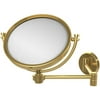 8 Inch Wall Mounted Extending Make-Up Mirror with Smooth Accents - Polished Brass / 5X