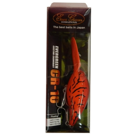 Ever Green CR-10 Crankbait 2.5" Lure 9/16 Ounce Fire Craw, CR-10-64