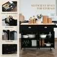 thumbnail image 4 of HOMCOM Îlot de Cuisine avec Rangement, Îlot de Cuisine avec Abattant, Noir, 4 of 10