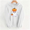 thumbnail image 6 of Naotn Women Drawstring Hooded Pullover Tops Long Sleeve Front Pocket Hoodies Pumpkin Coffee Graphic Loose Fall Casual Shirts, 6 of 6