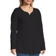 thumbnail image 4 of JMS by Hanes Women's Plus Size Lightweight Split V-neck Tunic Top, 4 of 5