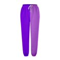 thumbnail image 4 of IDALL Wide Leg Pants Woman Sweatpants Women Loose Breathable Colorblocking Casual Pants Side Pockets Leg Opening Drawstring Seasonal Baggy Pants Hiking Pants Women Purple M, 4 of 4