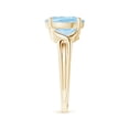 thumbnail image 3 of ANGARA Natural Classic Oval 2.2 ct Aquamarine Criss-Cross Cocktail Ring in 14K Yellow Gold for Women (Size-10x8mm) | March Birthstone, Anniversary, Jewelry Gift for Women | Natural Aquamarine Ring, 3 of 10