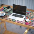 thumbnail image 3 of Long Mouse Pads for Desk,Multicolor Ethnic Geometric Pattern Desk Mats on Top Of Desks, Desk Mouse Pad Extra Large with 3mm Non-Slip Base and Stitched Edge for Gaming,Office,Work,Home 35.4"x15.7", 3 of 6