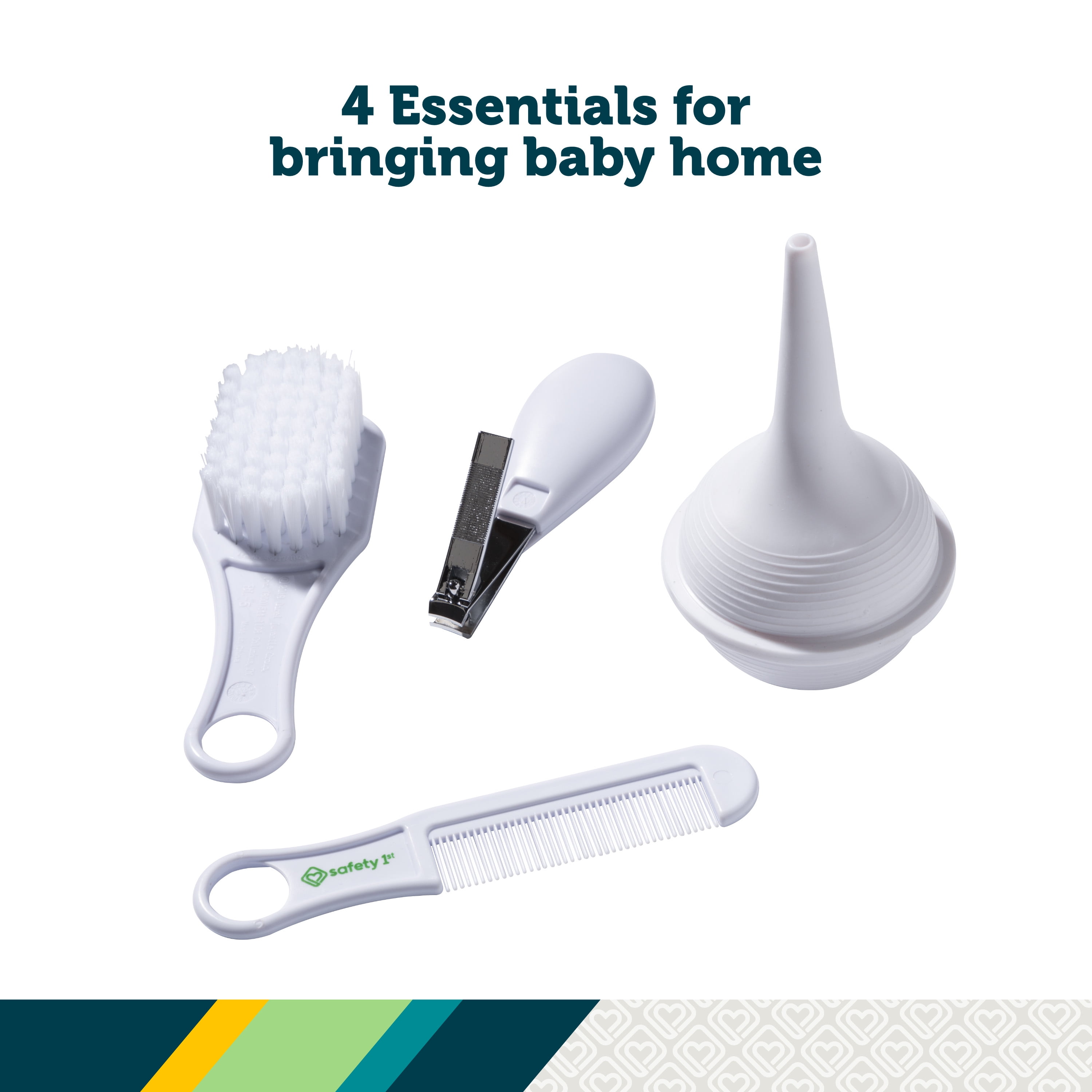 (3 pack) Safety 1st Baby Care Basics 4 Piece Infant Essentials Set, White