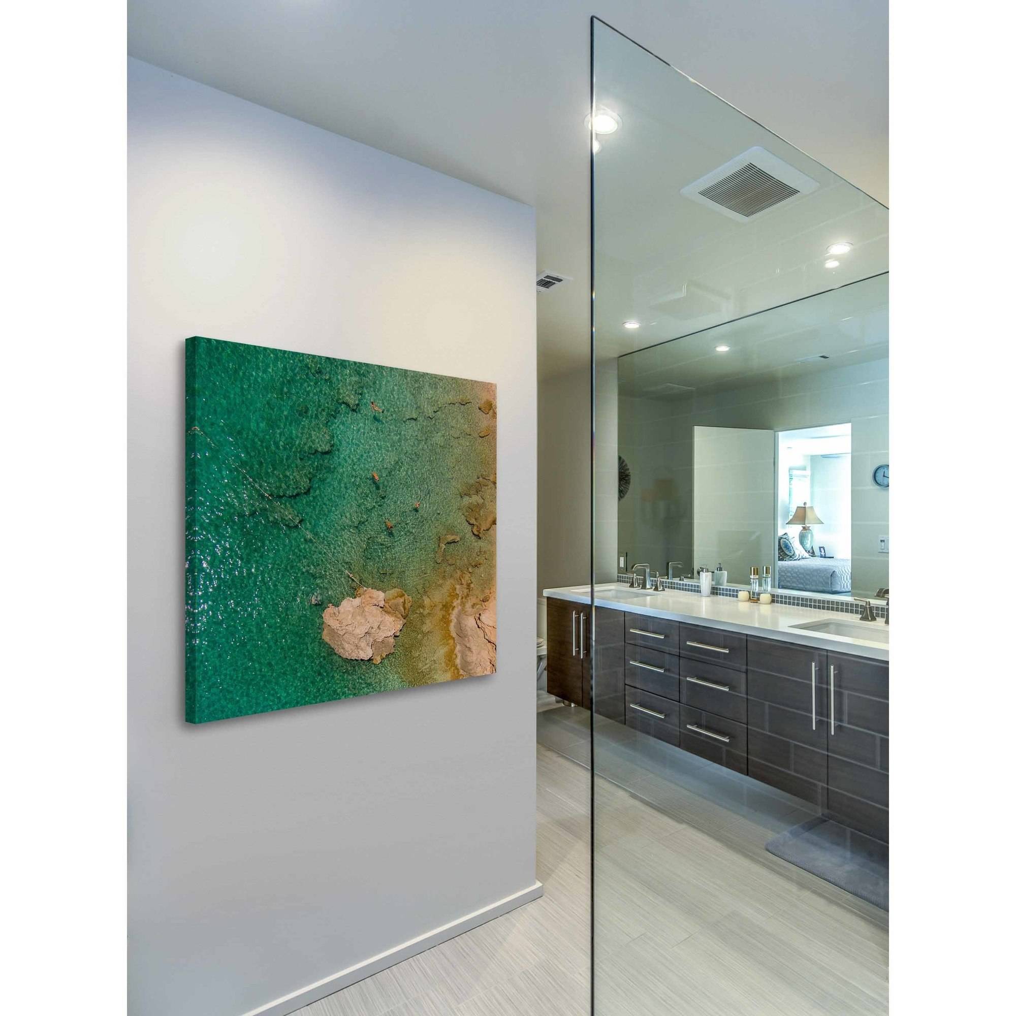 Marmont Hill "Green Waves" by Karolis Janulis Painting Print on Wrapped Canvas